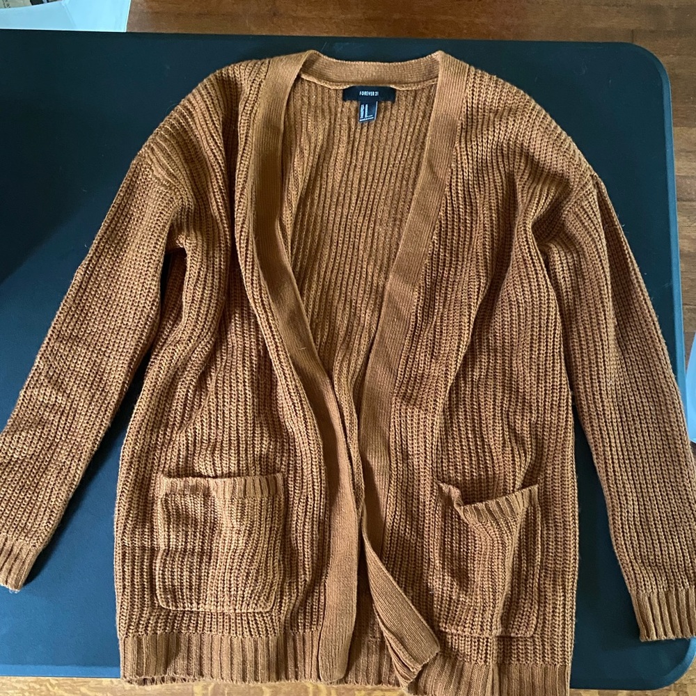 Brown Cardigan Sweater Forever 21